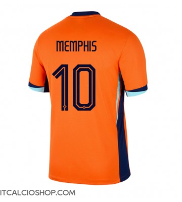 Olanda Memphis Depay #10 Prima Maglia Europei 2024 Manica Corta